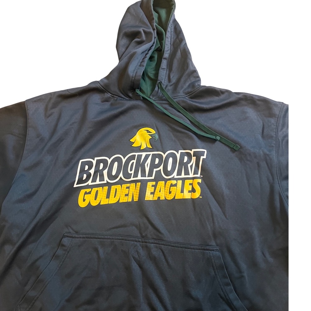 Russell Athletic Brockport Golden Eagles Hoodie 2XL Green Pullover Sweatshirt